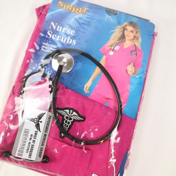 Nurse Scrubs Costume Spirit Pink Size L/XL  12-16 - Picture 1 of 9